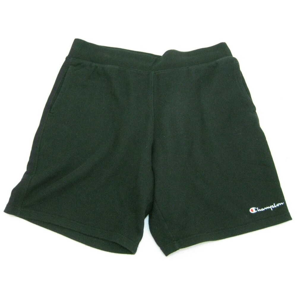 CHAMPION Men's (Size Large) Solid Black SweatShorts 3 Pockets Athletic Shorts